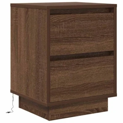 Image de VidaXL Table de chevet avec lumières LED chêne marron 38x34x50 cm861277