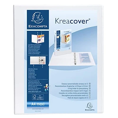 Image de Classeur Exacompta personnalisable PEVA Kreacover 4 annx en D 32x26,8cm Dos 38mm Blanc
