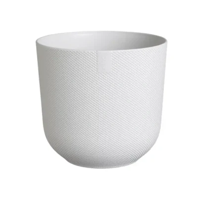 Afbeelding van Elho Jazz Rond 16 Bloempot voor Binnen Woonaccessoire van 100% Gerecycled Plastic Ø 16.5 x H 15.3 cm Zijdewit