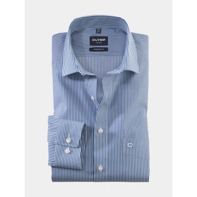 Afbeelding van 35% korting Olymp Overhemd Modern Fit Blauw 46