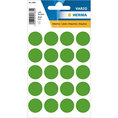 Afbeelding van HERMA Etiketten 19MM Ø DONKERGROEN (Blister &#039;a 5 vel)