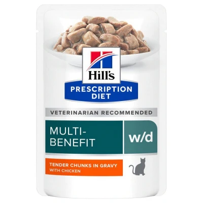 Afbeelding van Hill&#039;s Prescription Diet W/D Digestive/Weight Management Pouch Kattenvoer 12x85 g