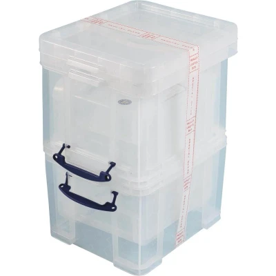 Afbeelding van Really Useful Box 35 liter, transparant, pak van 3 dozen opbergdoos