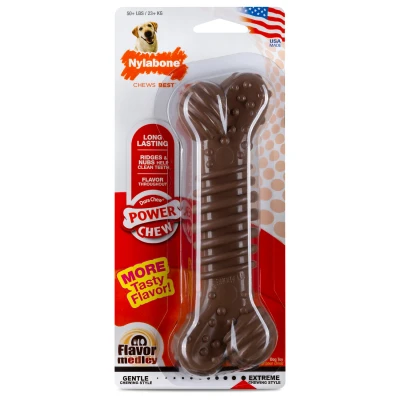 Afbeelding van Nylabone Dura Chew Power Flavor Medley Hondenspeelgoed Bruin Voor Honden Tot 23kg Xl