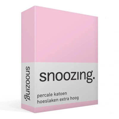 Afbeelding van Snoozing Hoeslaken Extra hoog Eenpersoons 70x200 cm Percale katoen Roze