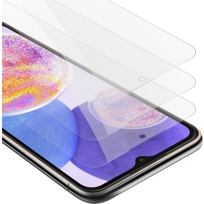 Afbeelding van Cadorabo 3x Screenprotector geschikt voor Samsung Galaxy A23 4G / 5G Beschermende Pantser Film in KRISTALHELDER Getemperd (Tempered) Display beschermend glas 9H hardheid met 3D Touch