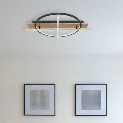 Afbeelding van Beatrix LED plafondlamp, lengte 44 cm, hout/zwart