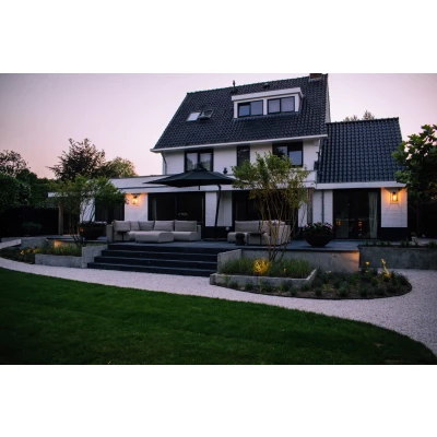 Afbeelding van L element zwart 50x50 voet 30 cm Gardenlux