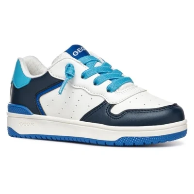 Afbeelding van Geox Washiba BOY Sneakers laag voor kinderen, Maat: 24, White/azure Imitatieleer/ textiel
