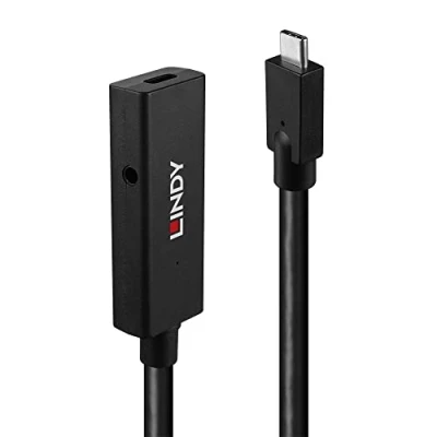 Afbeelding van LINDY USB C kabel 3.2 Gen2 (USB 3.1 Gen2) stekker, bus 5.00 m Zwart 43364