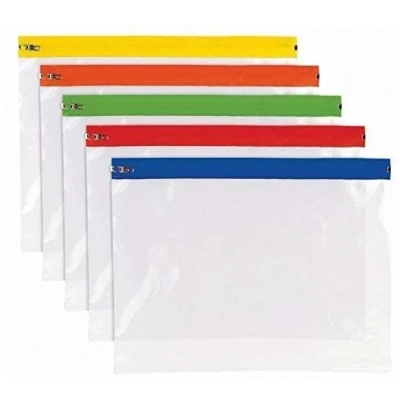 Afbeelding van 10 A4 Plus Zip Pouch Document Wallet Verschillende kleuren, Stijlvolle File Storage Bag Waterproof, Ziplock Houder