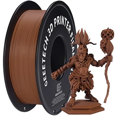 Afbeelding van GEEETECH Matte PLA filament voor 3D printer, 1,75 mm, spoel 1 kg, mat bruin