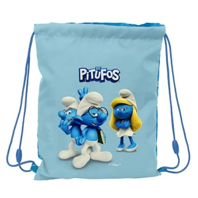 Afbeelding van Rugtas met Koordjes Los Pitufos Blauw Hemelsblauw 26 x 34 1 cm