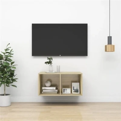 Afbeelding van vidaXL Tv wandmeubel 37x37x72 cm bewerkt hout sonoma eikenkleurig