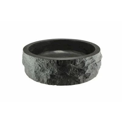 Afbeelding van Wiesbaden Raw waskom rond hamerslag 40x12 cm hardsteen gezoet