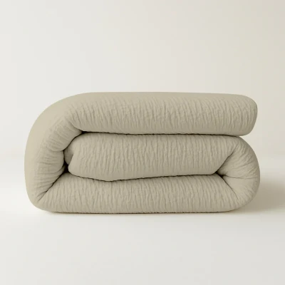 Afbeelding van Easy Dekbed &amp; Dekbedovertrek in 1 Mousseline Persoons 140x200 CM cm, Kleur: Zand Zydante Anti allergeen Ga naar Discounter.nl