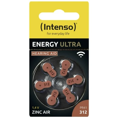 Afbeelding van Intenso Batterij voor hoortoestel PR41 312 1.45 V 6 stuk(s) 148 mAh Zink lucht 7504436