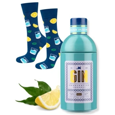 Afbeelding van soxo Herensokken, cadeauset voor heren, idee, humor, 40 45 EU, Gin 1 paar