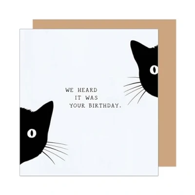 Afbeelding van Edition Seidel GQ406 SW025 Carte d&#039;anniversaire carrée de qualité supérieure avec enveloppe et inscription en allemand pour homme, femme, petit ami, petite amie, chat drôle