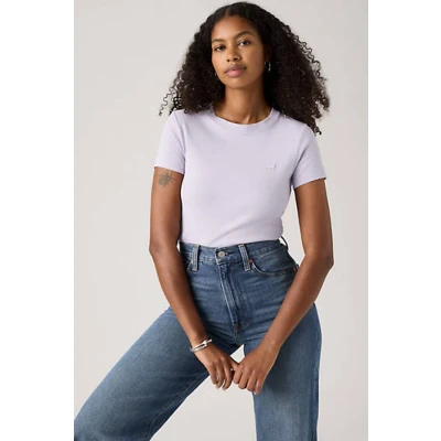 Afbeelding van Levi&#039;s Essential Housemark T shirt Women&#039;s L Blauw / Thistle