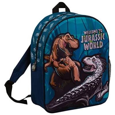Afbeelding van Jurassic World Jongensrugzak T Rex dinosaurus kinderrugzak terug naar school rugzak lunchtas, blauw, één maat, rugzak, Blauw