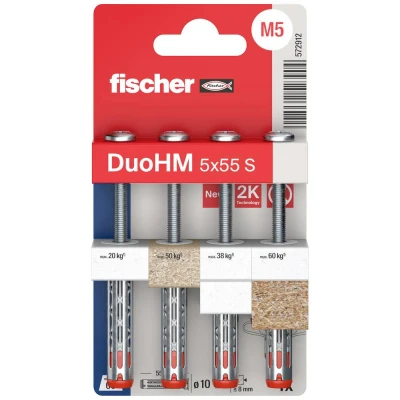 Afbeelding van Fischer DuoHM 5x55 S PH PZ Hollewandplug 55 mm 572912 4 stuk(s)
