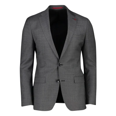 Afbeelding van Roy Robson wollen colbert heren gemêleerd slim fit grijs