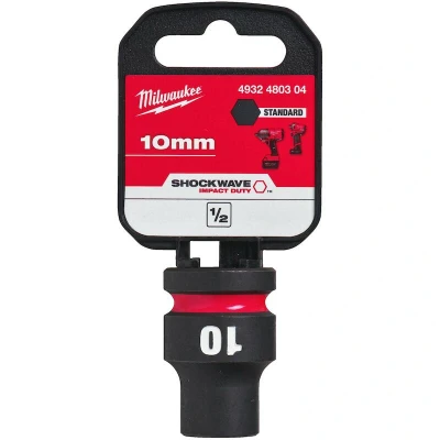 Afbeelding van MILWAUKEE 4932480304 SHOCKWAVE IMPACT DUTY 1/2&quot; slagvaste korte dop standaard 10 mm