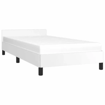 Afbeelding van vidaXL Bedframe met hoofdbord kunstleer wit 80x200 cm