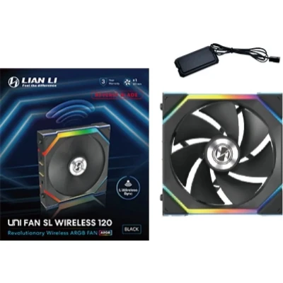 Afbeelding van Lian Li UNI FAN SL Wireless ARGB PWM Lüfter Reverse Blade, 120 mm, schwarz PC ventilator Zwart