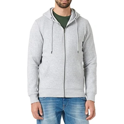 Image de JACK &amp; JONES Sweat à capuche zippé pour homme Star Basic, Gris clair mélangé, L