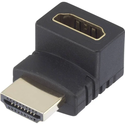 Afbeelding van HDMI Adapter [1x stekker 1x bus] 270 naar boven haaks Vergulde steekcontacten SpeaKa Professional