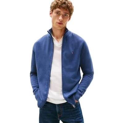 Image de Tommy Hilfiger Pull zippé Homme, Bleu (Aegean Sea), L