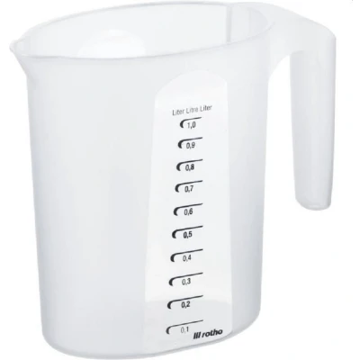 Afbeelding van Rotho maatbeker 1 liter TOPLINE Transparant