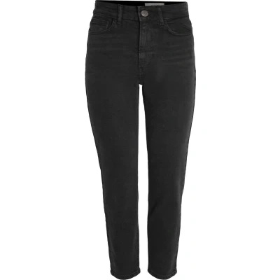 Afbeelding van Noisy may Jeans Nmmoni Hw Straight Ank Black 27021112 Denim Dames Maat W28 X L30