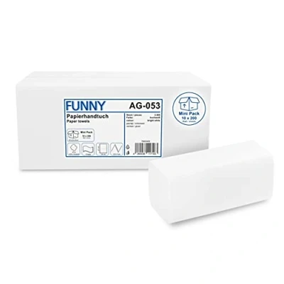 Afbeelding van Funny AG 053 2000 papieren servetten, dubbellaags, ZZ/V, vouw, 24 x 21 cm, wit