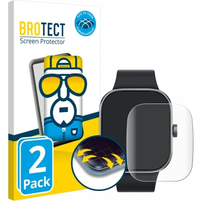 Afbeelding van BROTECT Screenprotector voor Xiaomi Redmi Watch 4 Folie Beschermfolie transparant volledig dekking (2 Stuks)