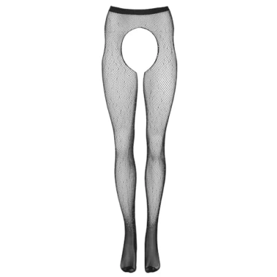 Afbeelding van Cottelli Collection Hoisery Glitter Jarretel Panty met Open Kruis One Size
