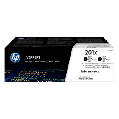Image de HP 201X LaserJet, lot de 2 cartouches toner grande capacité authentiques, noir