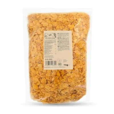 Afbeelding van KoRo Biologische muesliflessen zonder toegevoegde suiker, 1 kg, knapperige ontbijtvlokken, suikervrij, smakelijk in yoghurt, muesli of als panade