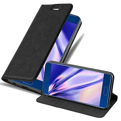 Afbeelding van Cadorabo Hoesje geschikt voor Honor 9 in ZWARTE NACHT Beschermhoes met magnetische sluiting, standfunctie en kaartvakje Book Case Cover Etui