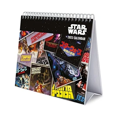 Afbeelding van Grupo Erik CS23007 bureaukalender 2023 Star Wars 12 maanden 20 x 18 cm, maandelijks in het Frans, januari tot december, officieel gelicentieerd, FSC gecertificeerd, met harde standaard