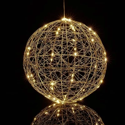 Afbeelding van Relaxdays led lichtbol 30 cm kerst op batterijen decoratieve lichtbal draadbol