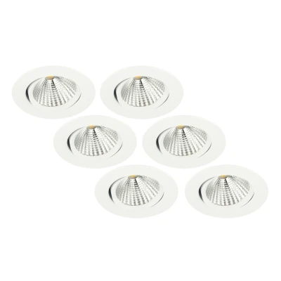 Afbeelding van Inbouwspot LED 7W Dimbaar, Wit, Rond, Kantelbaar, 230V, 6 Pack