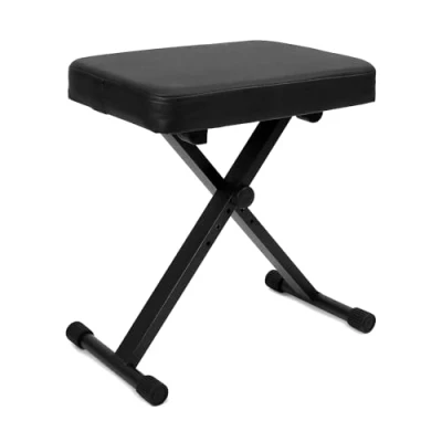 Afbeelding van QWORK® Verstelbare piano/toetsenbord/gitaarkruk, klapkruk met bekleding 6 cm, in hoogte verstelbaar 40 50 cm