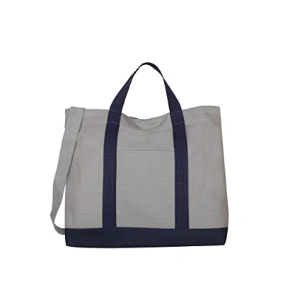 Afbeelding van Eco Right Grote Canvas Tote Bag voor Mannen, Crossbody Tassen Vrouwen Werk, Winkelen &amp; Strand, Grijs, Eén maat