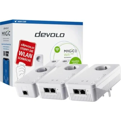 Image de devolo Magic 2 WiFi next Multiroom Kit pont 1GbE, HomeGrid Wi Fi 5 Bi bande Branchement mural (pack de 2)