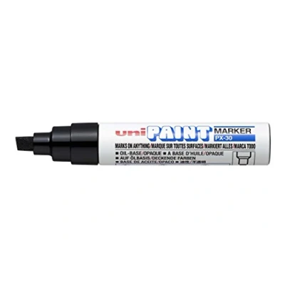 Afbeelding van UNI Paint PX 30 Zwarte Marker 4 8,5 mm Beitelpunt Verfstift Op Oliebasis, Geschikt Voor Vele Ondergronden Zoals; Glas, Papier, Ceramiek, Plastic of Metaal
