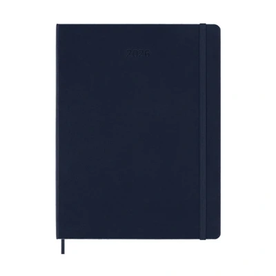 Image de Moleskine XL 12 mois agenda semainier 2026 à couverture rigide (ANGL) bleu saphir