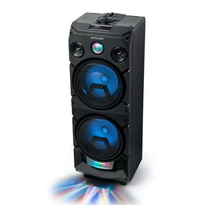 Afbeelding van Muse Bluetooth Party luidspreker met accu, licht effecten (USB, AUX), Zwart 400 Watt,